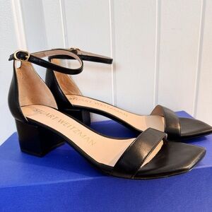 NEW Stuart Weitzman Nudistcurve 35 Ankle Strap Sandal - Black 7M